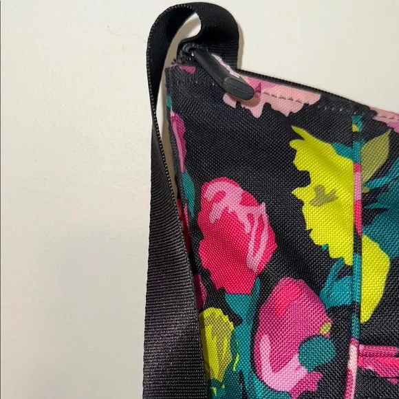 Vera Bradley Black and Pink Floral Crossbody Bag - Picture 3 of 8